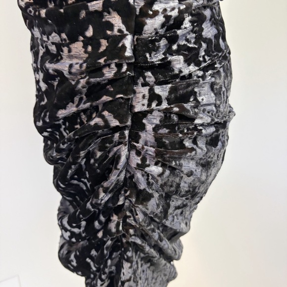 Maje Douce Silk Blend Velvet Shimmer One Shoulder Velvet Burnout Dress Small - Picture 10 of 16